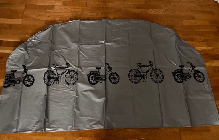 Waterproof Bike Cover / Bicycle Rain Cover - Grey with Bike Print