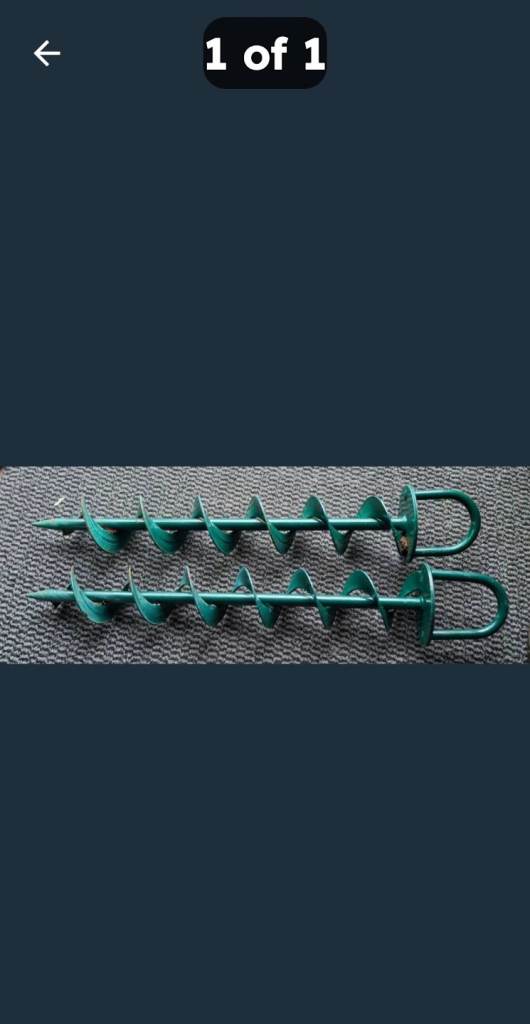 *** 2 X BIGBEN HURRICANE GROUND ANCHORS 500MM LONG  ***