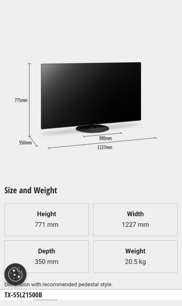 Panasonic 55inch 4k OLED smart tv 