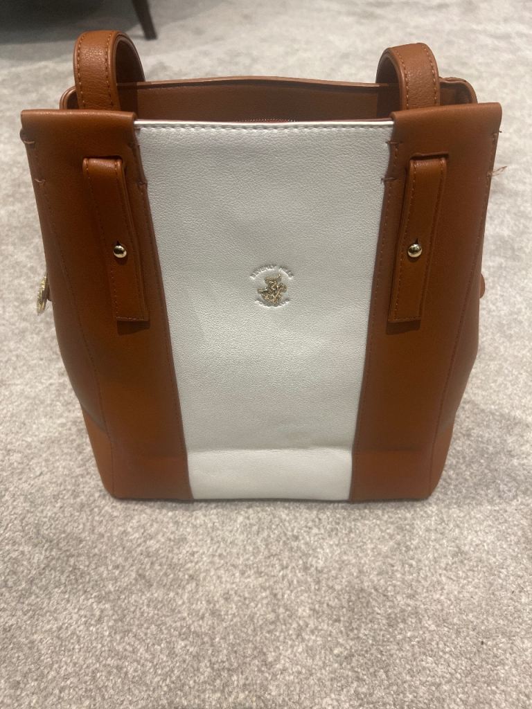 Beverly Hills Polo Club Backpack – Brown & Cream – Great Condition