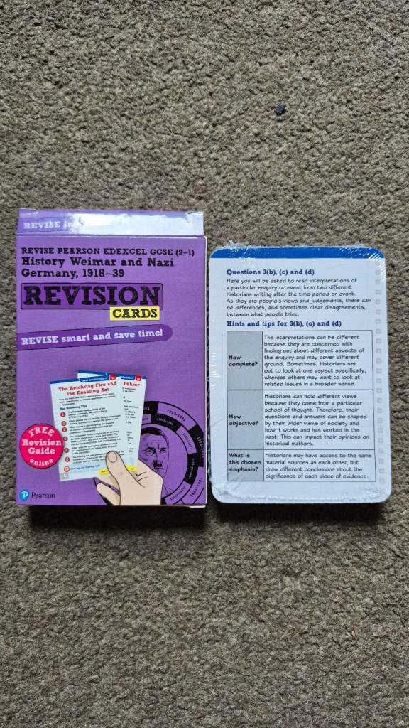 Edexcel GCSE History Revision cards – Weimar and Nazi Germany, 1918-39