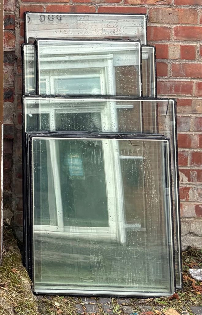 Old glass units (7) for £15.00