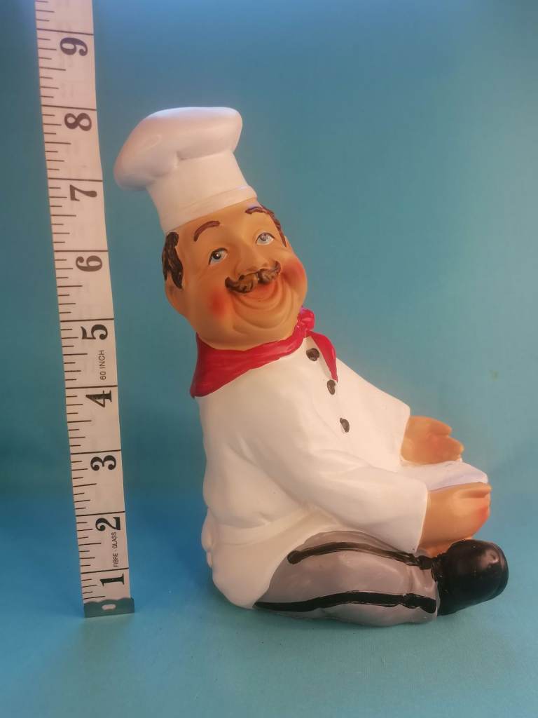 Happy Kitchen Chef Pierre Wine Holder  sculpture.  Suitable For 750ml Bottles. 