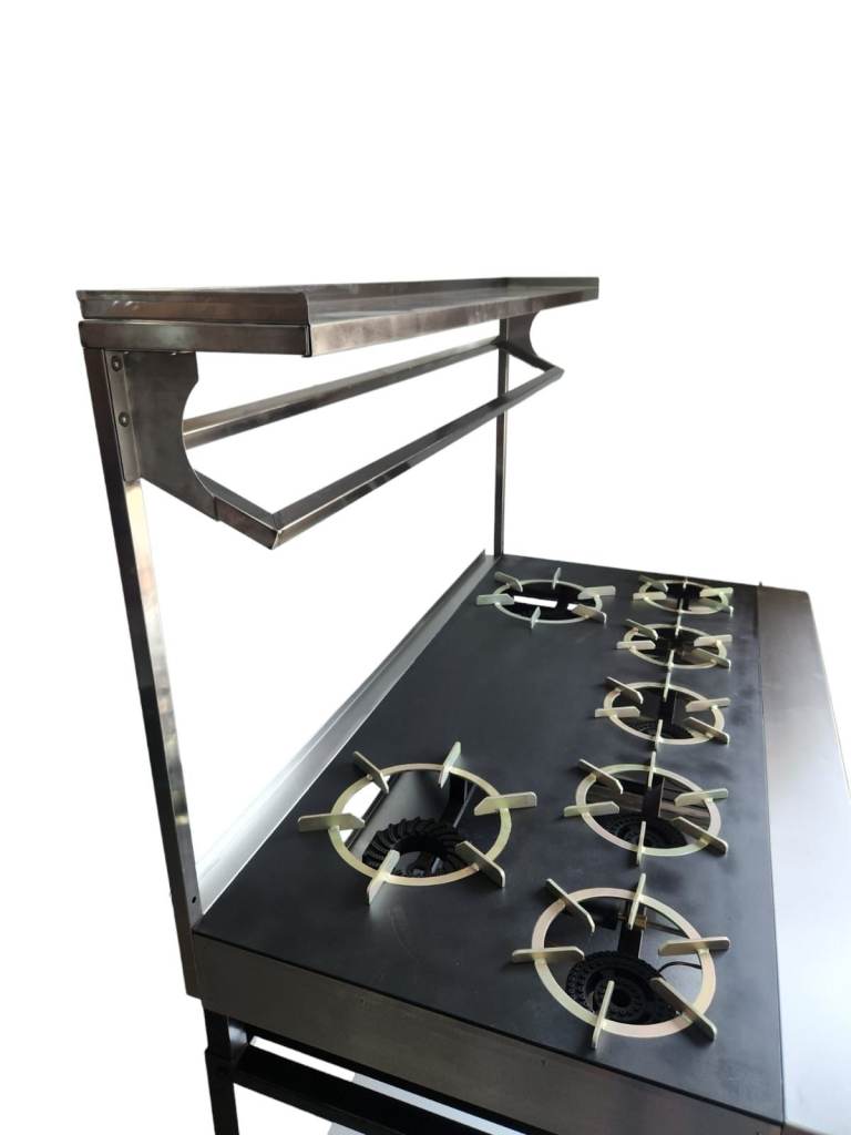 Commercial Heavy Flame 7 burners Indian Cooker Width 150 Cm & 55 kw