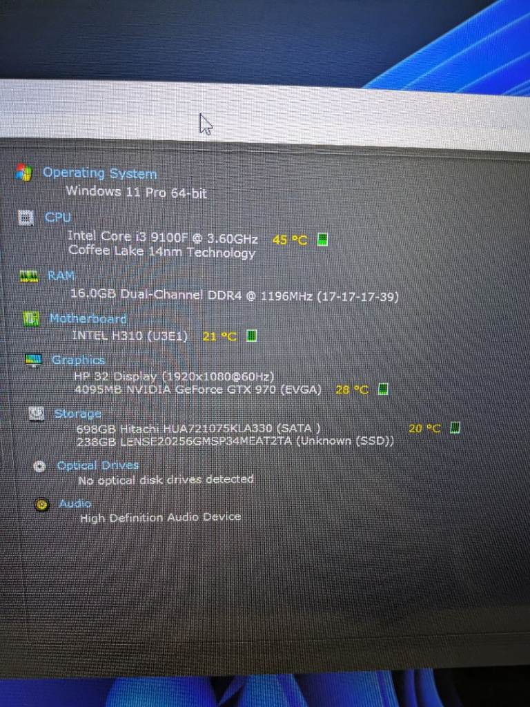 GAMING PC WHITE i3 9100f GTX 970 4GB 256GB SSD 750GB HDD 16GB RAM 24" MONITOR RGB COD GTA FORTNITE