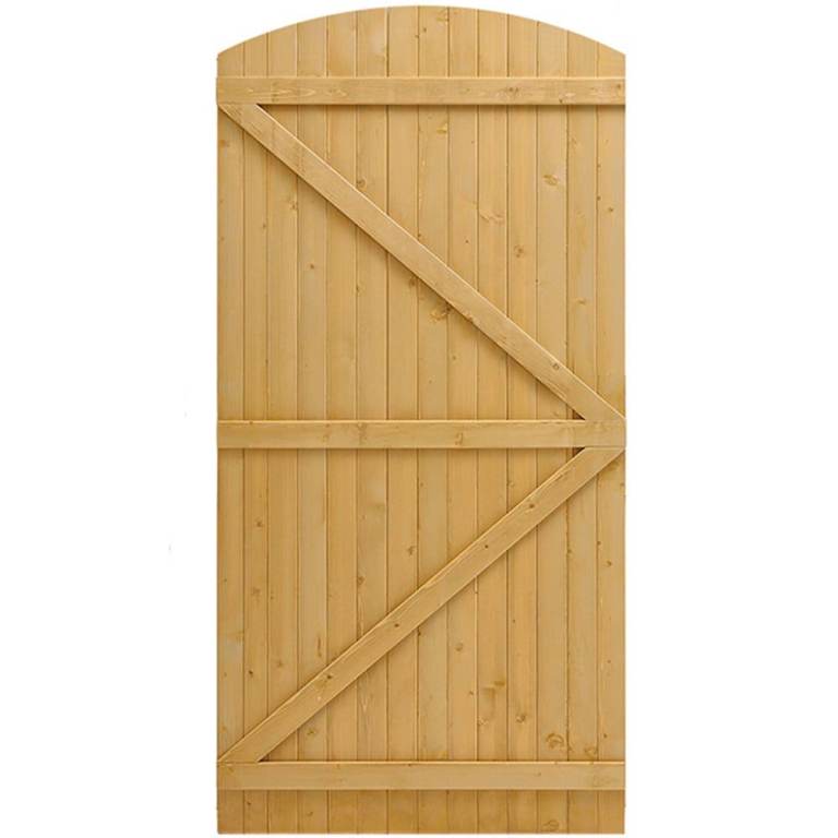 Living and Home 5ft Semi Braced Arch Top Wooden Gate 150 x 90 x 2.5cm
