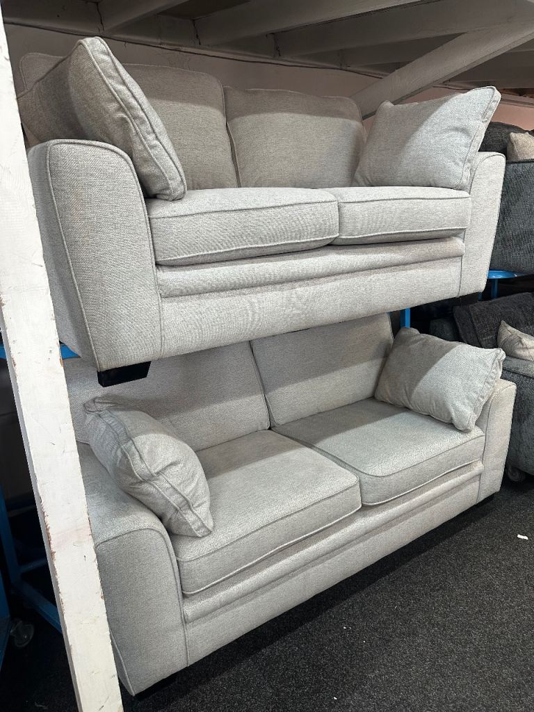 NEW EX DISPLAY SOFOLOGY CHALFONT GREY 3 + 2 SEATER SOFAS UPTO 65% OFF RRP