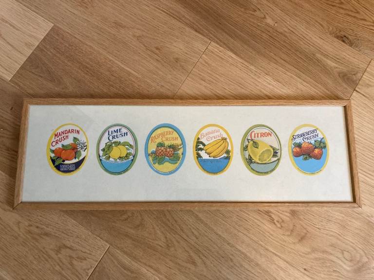 image for Framed Vintage Soda Labels 