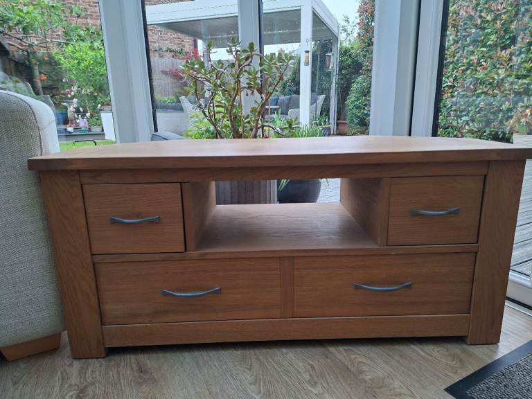 Light Oak TV Corner Unit with storage
