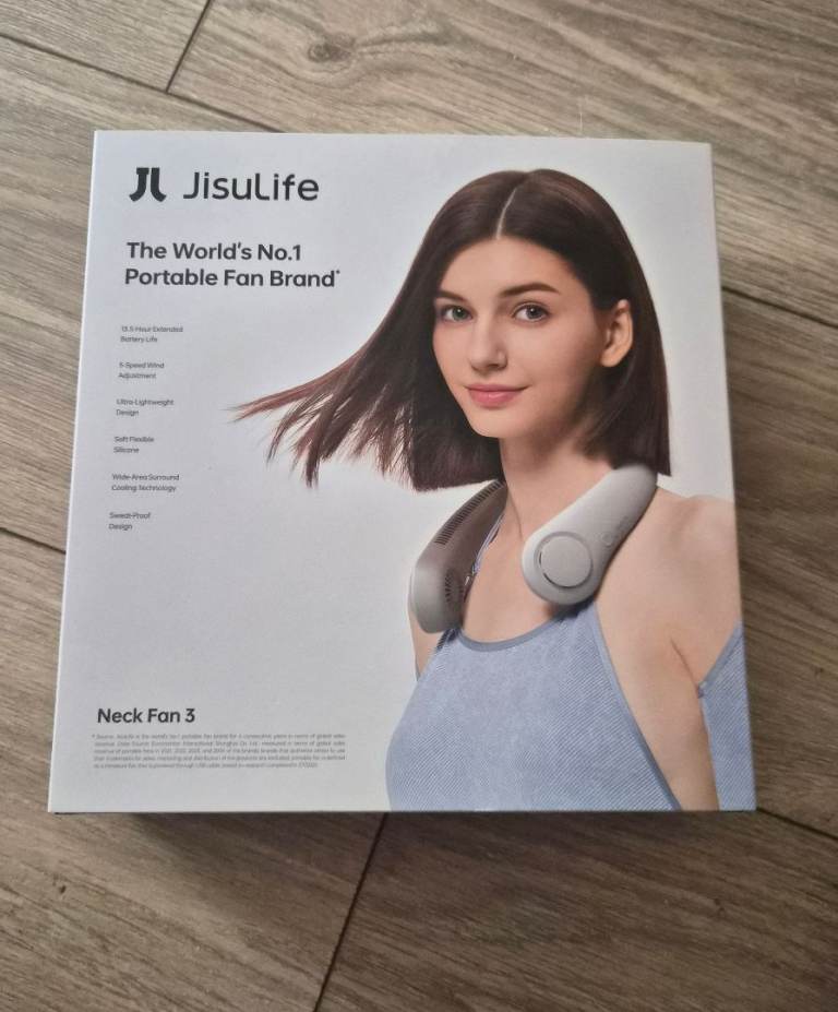 JisuLife Neck Fan 3 – Brand New, Grey Portable Fan