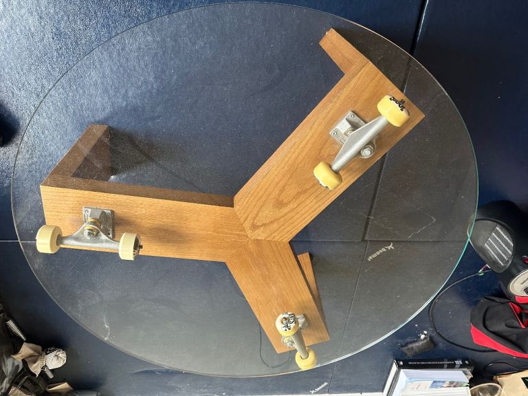 Handmade Skateboard Glass Table 