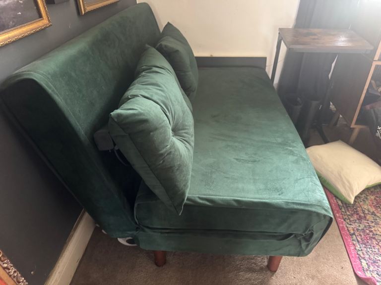 Velvet Bottle Green Double Bed  