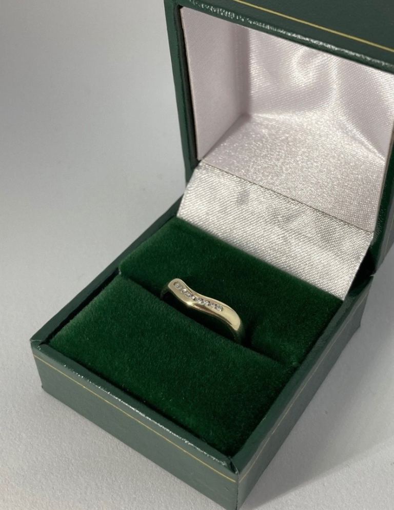 9ct Gold Eternity ring  Undulating Band Diamond Ring