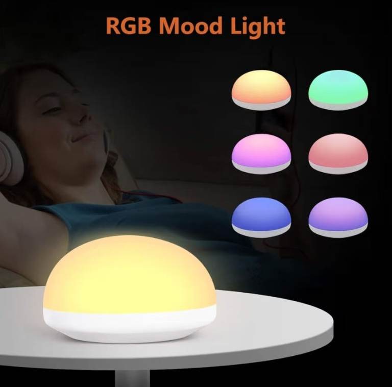 Rechargeable Bedside Lamp with RGB Color-Changing Modes
