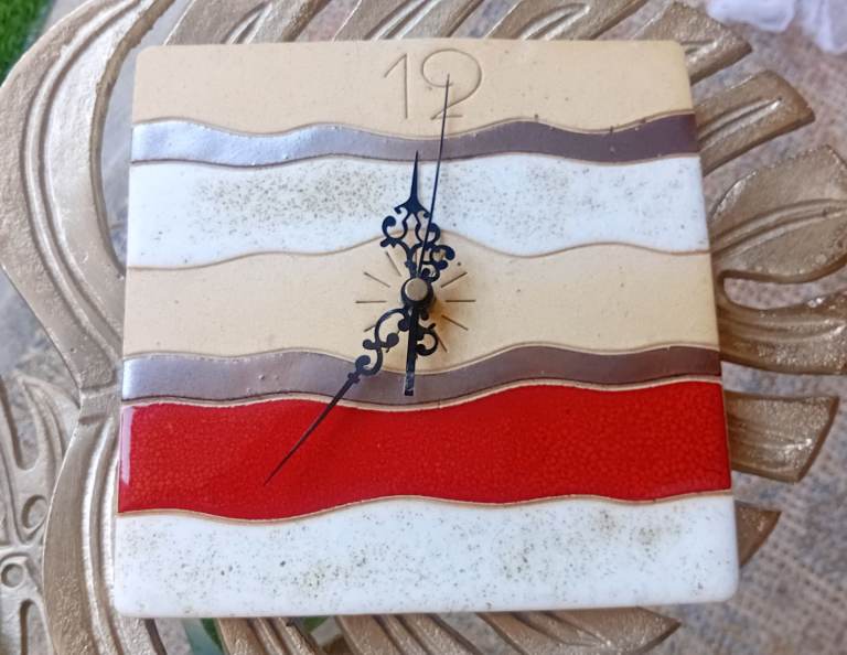 Artisan Pottery Hand-Made Tile Clock