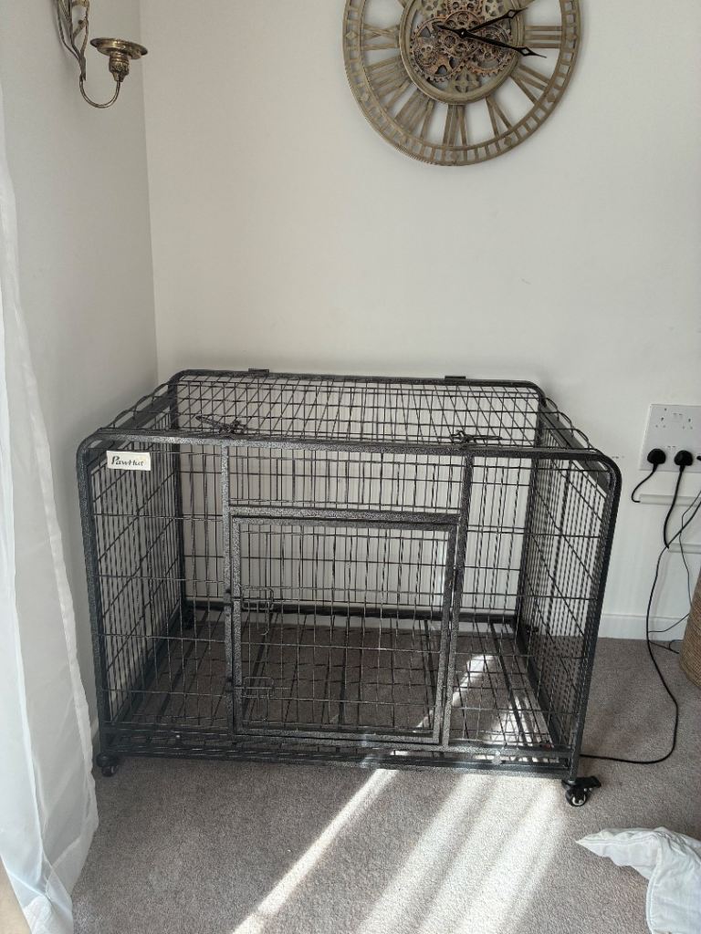 XL foldable dog crate paw hut 