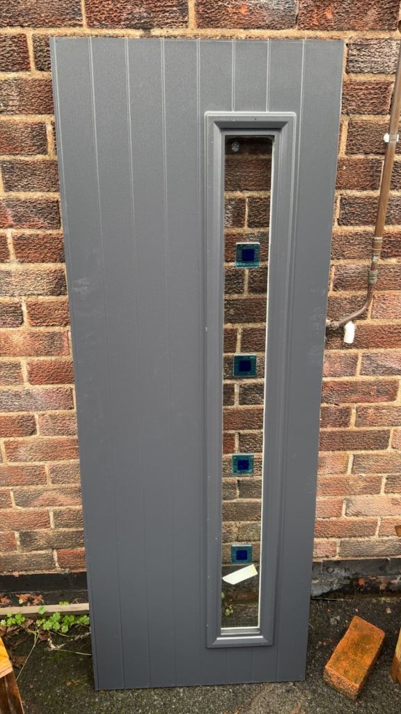 PVC Door anthracite grey ral 7016 panel brand new 