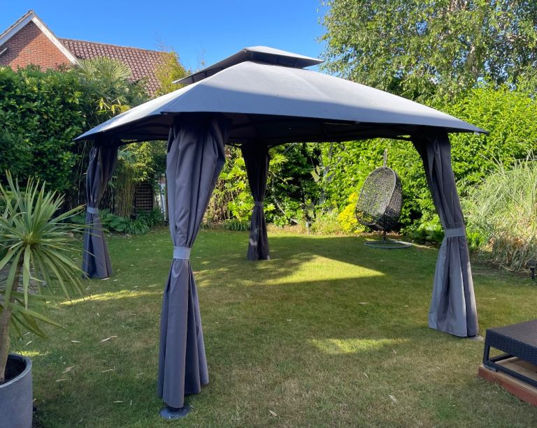 Grey metal frame Gazebo 