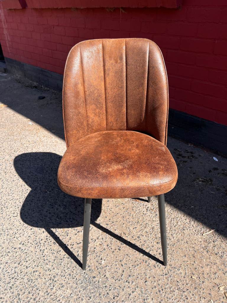 **BRAND NEW** Dining Chairs Cafe Leather Colour Brown 