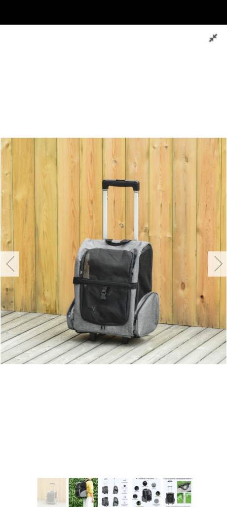 Brand new, new used PawHut Pet Travel Backpack - Grey