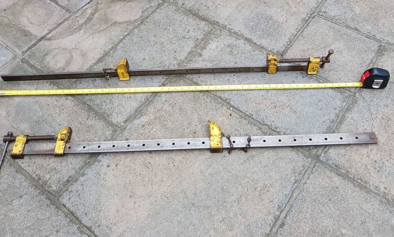 image for Two vintage  Record heavy duty steel sash cramps 48 inches 