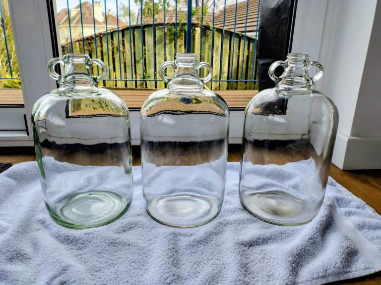 3 x one-gallon demijohns for wine making