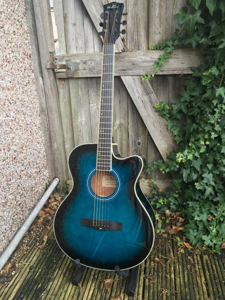 image for EastCoast Electro Acoustic Guitar G1CE - BB Gloss Blue Burst Finish - Beautiful