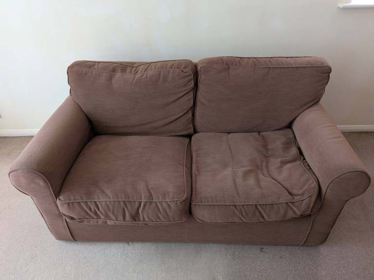 Comfortable Brown Fabric Two-Seater Sofa - £100 ono