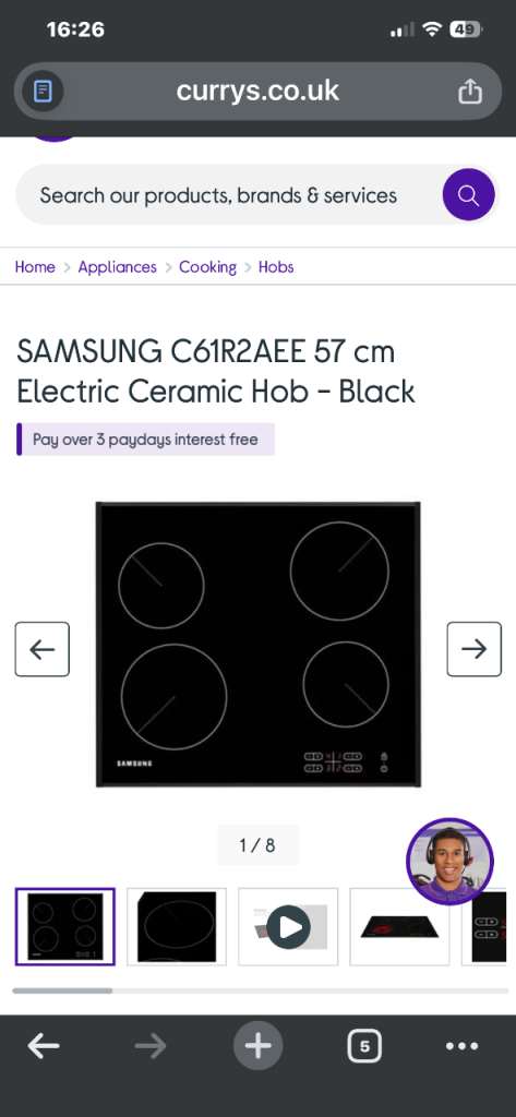New SAMSUNG Electric ceramic hob. 