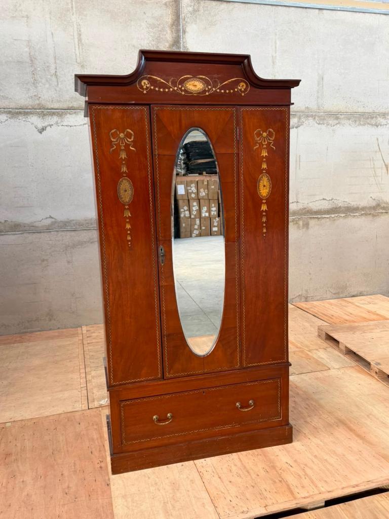 Vintage Wardrobe with Mirror and Drawer – Good Condition