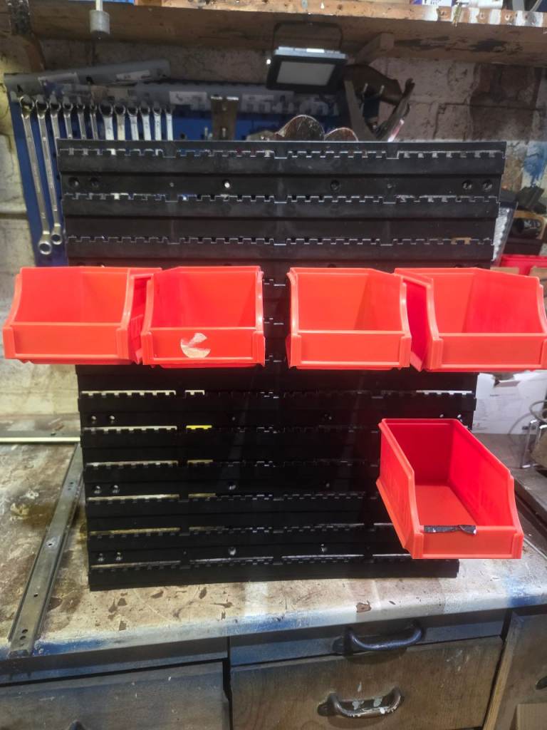 Workshop Storage Bins with Wall Mount Panel