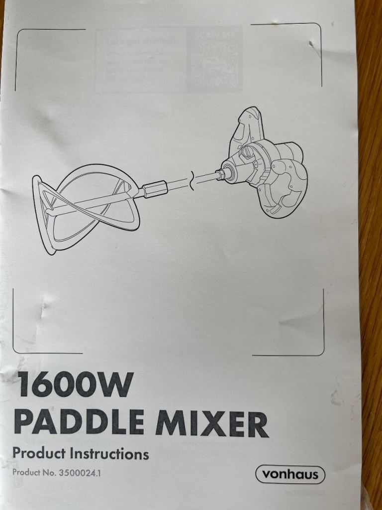 VonHaus 1600W Paddle Mixer – Brand New in Box