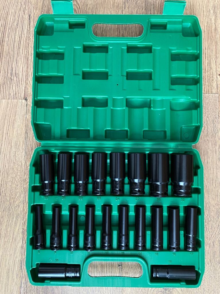 20 piece 1/2” drive deep impact socket set