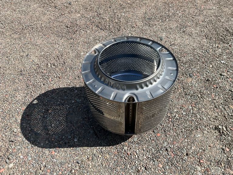UPCYCLED washer drum on stand. Great for temporary fire pit etc etc etc