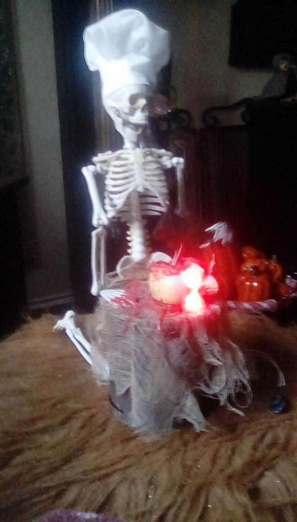  Animated Halloween Chef Skeleton Decoration with Lights 