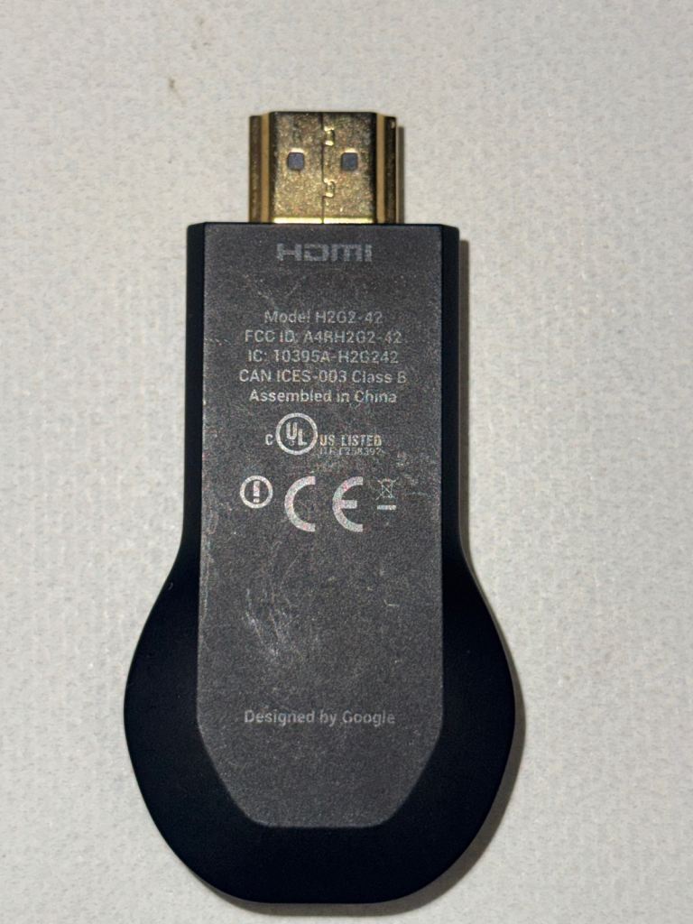 Google Chromecast 1st Generation - HDMI Streaming Media Player - Black (H2G2-42)