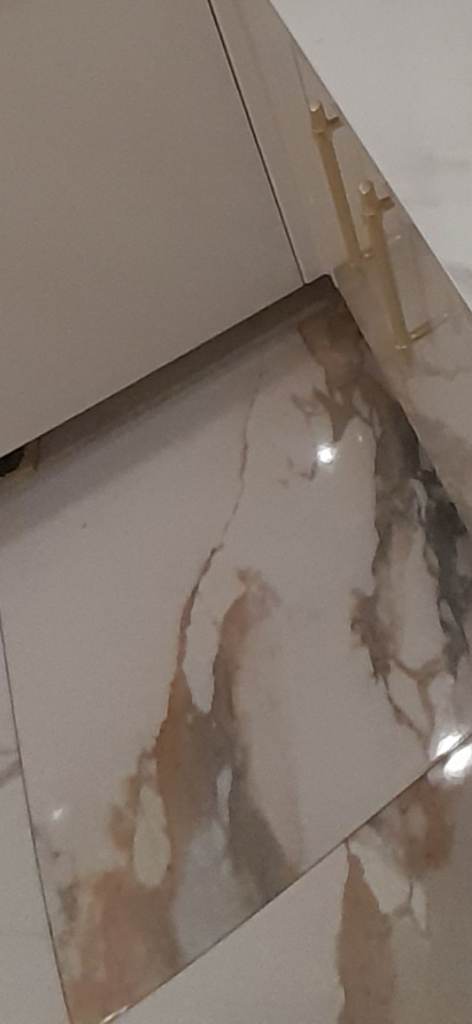 New Ceramic Floor Tiles - White and Brown Marble Effect