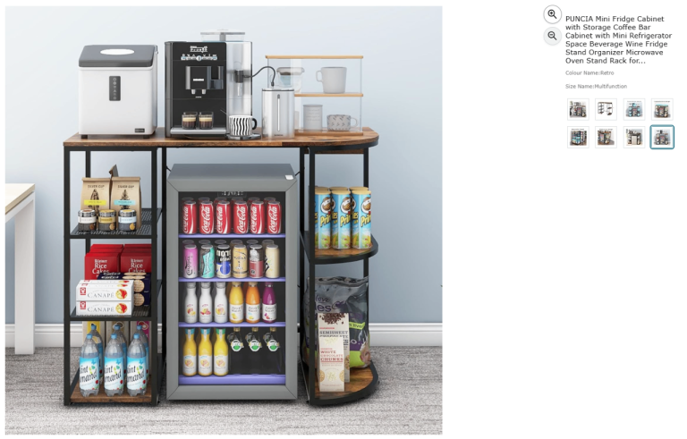 Mini Fridge Cabinet with Storage Coffee Bar Microwave Oven Stand Rack|| Brand new 45% off price 
