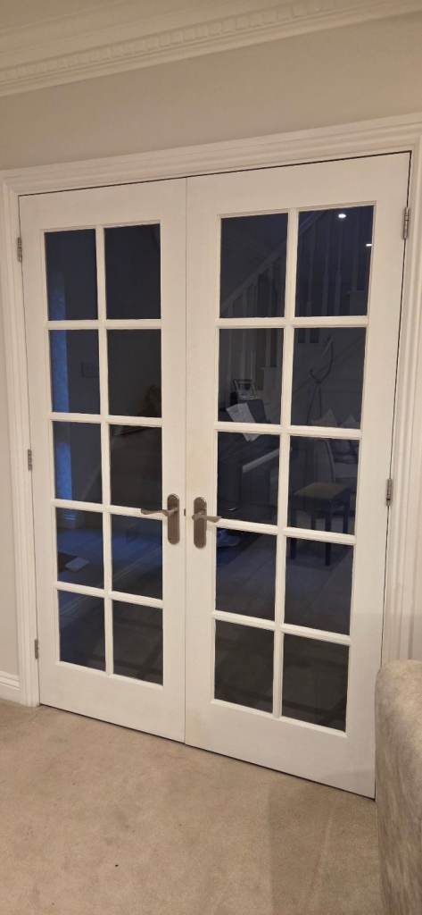 Glazed internal double door set
