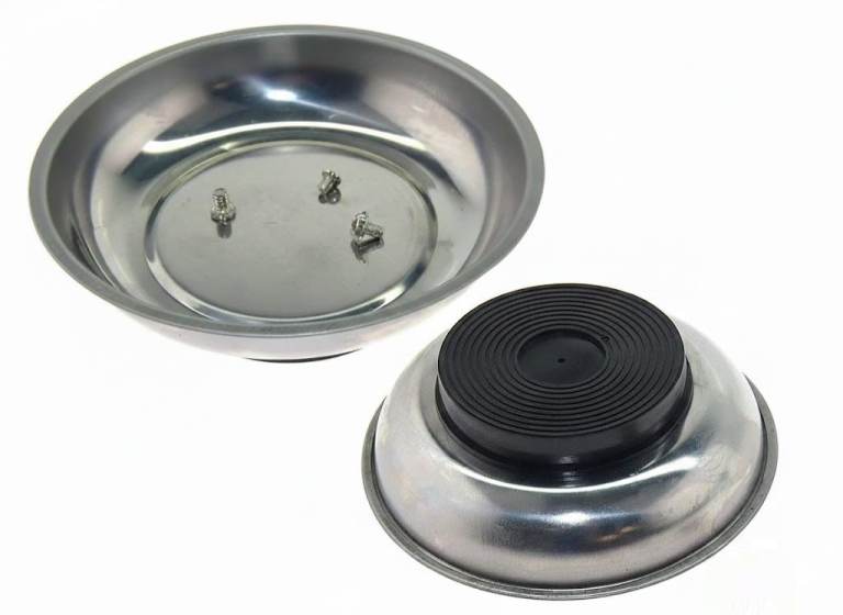 HORUSDY 4-1 4 Magnetic Parts Tray 108mm Stainless Steel Nut Bolt Garage Tool