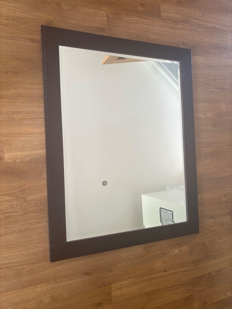 John Lewis Brown Wood Framed Mirror - Good Condition