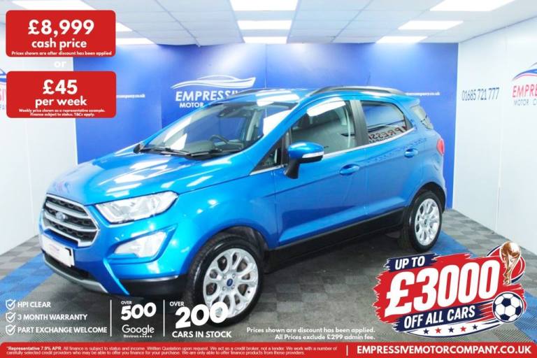 2021 71 FORD ECOSPORT 1.0T ECOBOOST GPF TITANIUM SUV 5DR PETROL MANUAL EURO 6 (S
