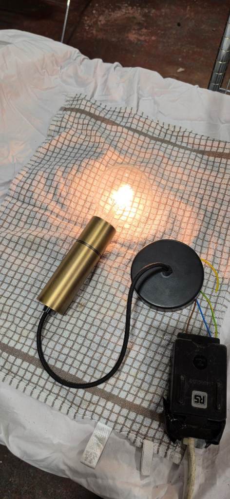 Set of 8 Masterlight Cylinder Pendant Lights (Used)