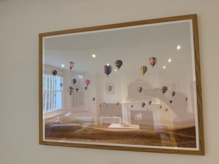 Large Framed Hot Air Balloon Print