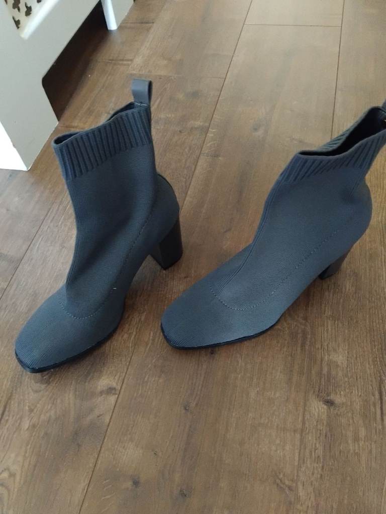 Grey heel boots