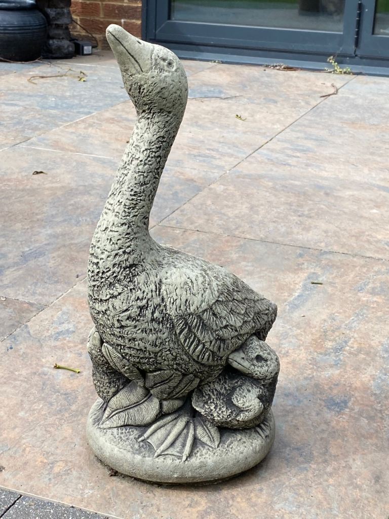 Large Mother & Baby Duck Garden Statue 