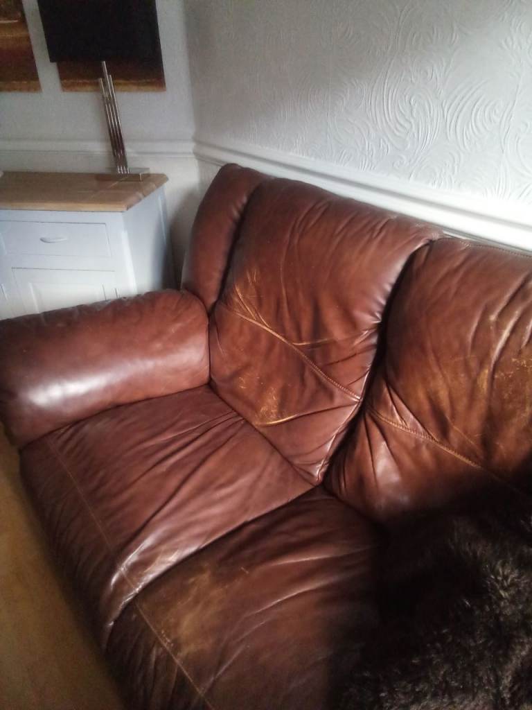 2 Seater Reclining Leather Sofa