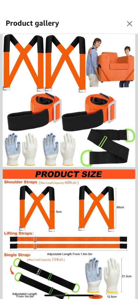 2-Person Lifting Straps for Movers Kit