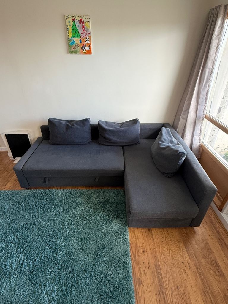 Grey Corner Sofa Bed with Storage – Fair Condition