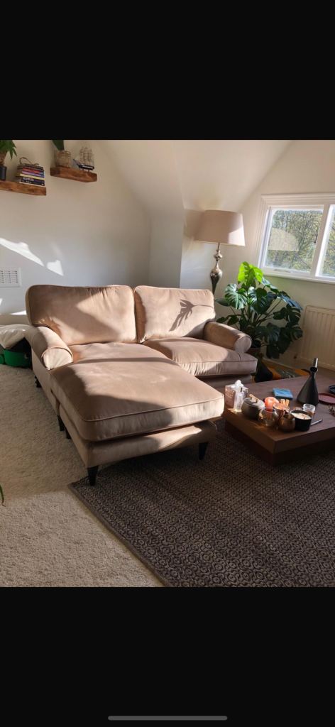 Stylish L Sofa lounger in Natural Earth - offers welcome